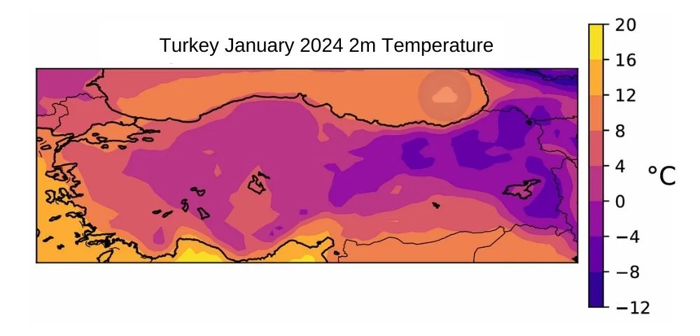 turkey january average temperature