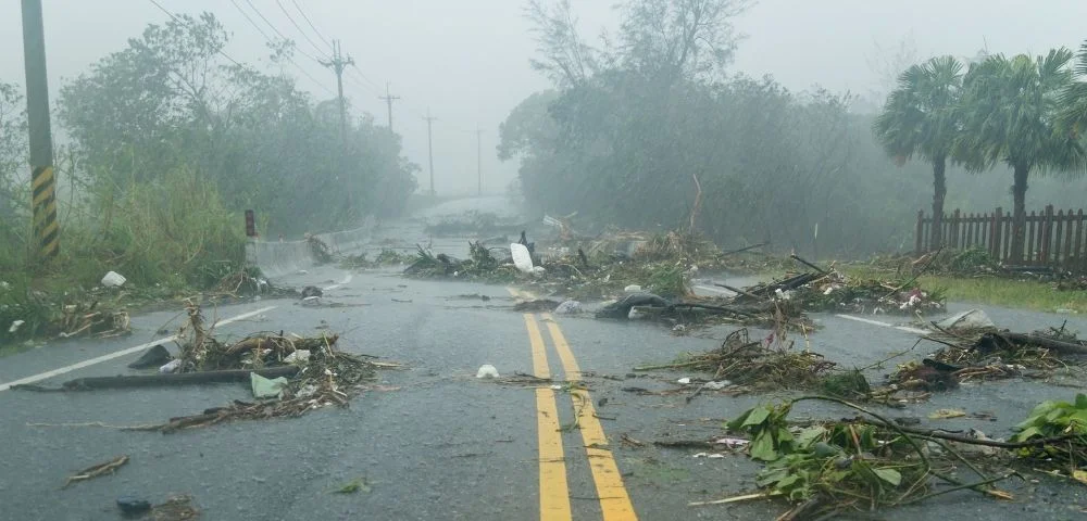 severe weather devastation on road