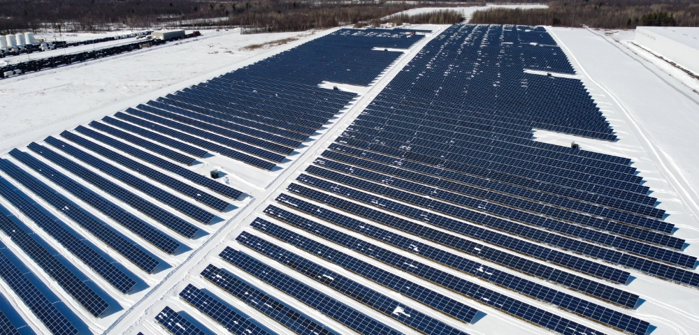 Solar panels under snow